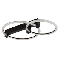 Deckenventilator inkl. 1x LED 230V, 24W, ca. 58x38x114,5 cm - Transparent/Schwarz, Design, Kunststoff/Metall (58/38/11,5cm) - Globo