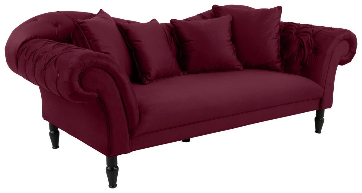 3-sitzer-sofa Cupido - Rot/Schwarz, Design, Textil (242/91/104cm) - MID.YOU