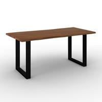 Jedálenský stôl Dale, š: 180 cm - čierna/farba vlašského orecha, Modern, kov/drevo (180/90/76cm) - Bessagi Home