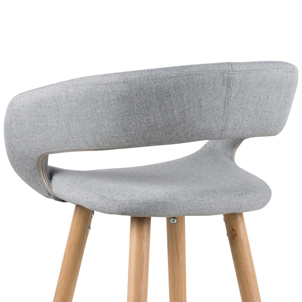 Barhocker Grace Hellgrau/eiche B: 55cm - Eichefarben/Hellgrau, Basics, Holz/Textil (55/98/46,5cm)