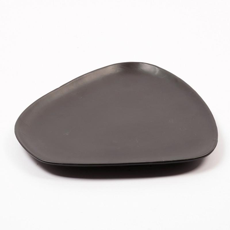 Tanier Pod Sviečku Sanda - čierna, Konvenčný, keramika (25/24,5/2,5cm) - Modern Living