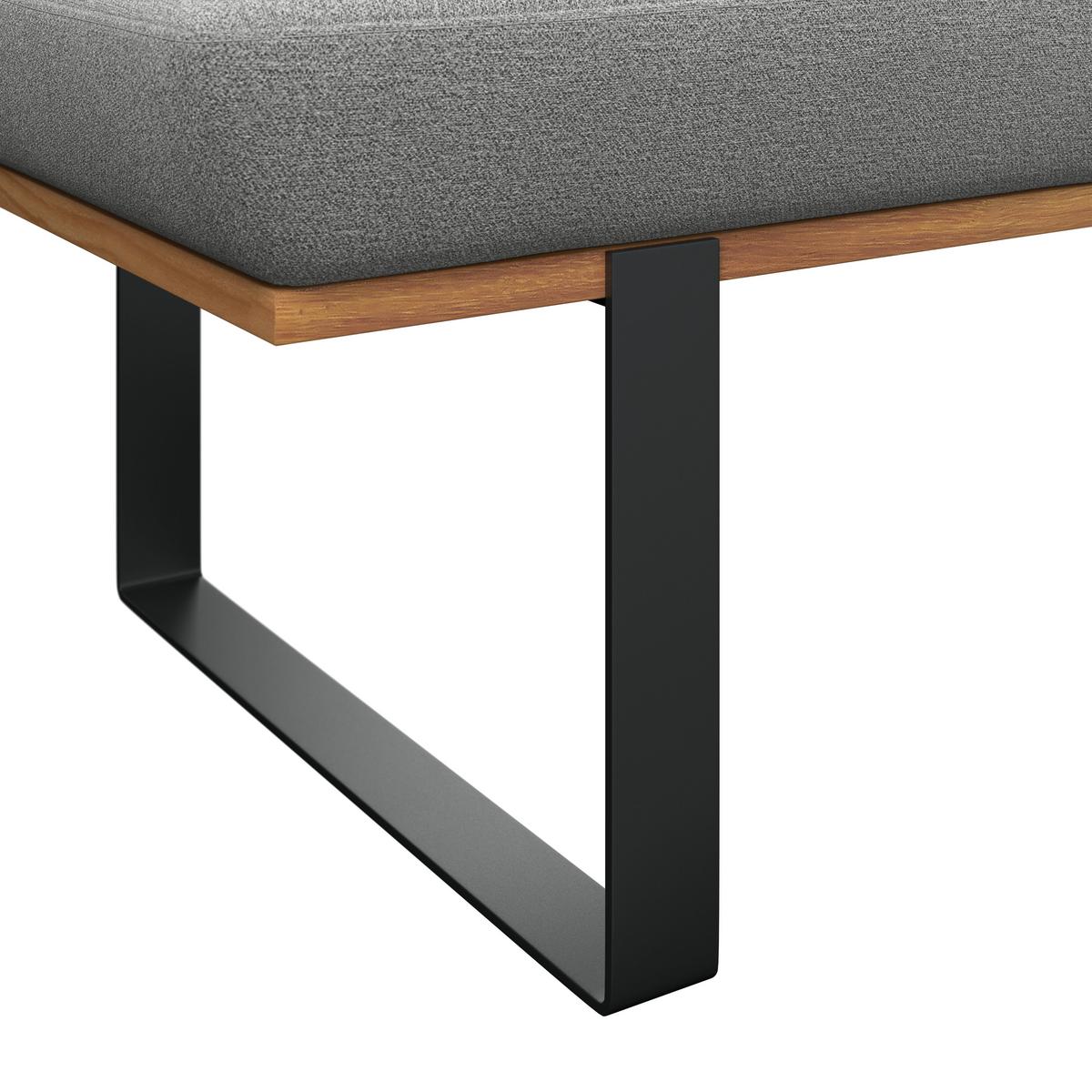 Sitzbank Tristan Webstoff hellgrau, B: 170cm - Hellgrau/Schwarz, MODERN, Holz/Textil (170/48/90cm) - James Wood