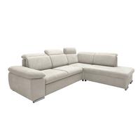 Ecksofa Vasto Creme S: 283x228 cm - Chromfarben/Creme, Design, Textil (283/228cm) - Livetastic
