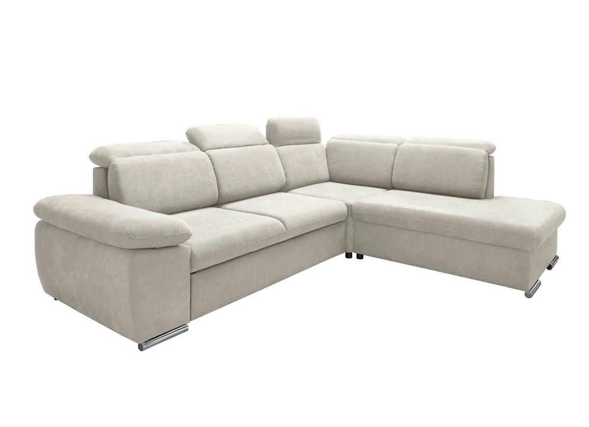 Ecksofa Vasto Creme S: 283x228 cm - Chromfarben/Creme, Design, Textil (283/228cm) - Livetastic