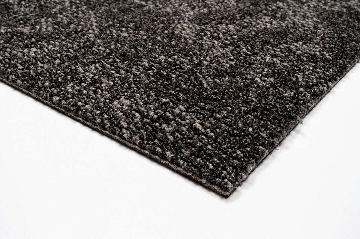 Teppichfliese Dunkelgrau Marble 50x50 cm Florhöhe 3 mm - Dunkelgrau, Basics, Textil (50/50cm)