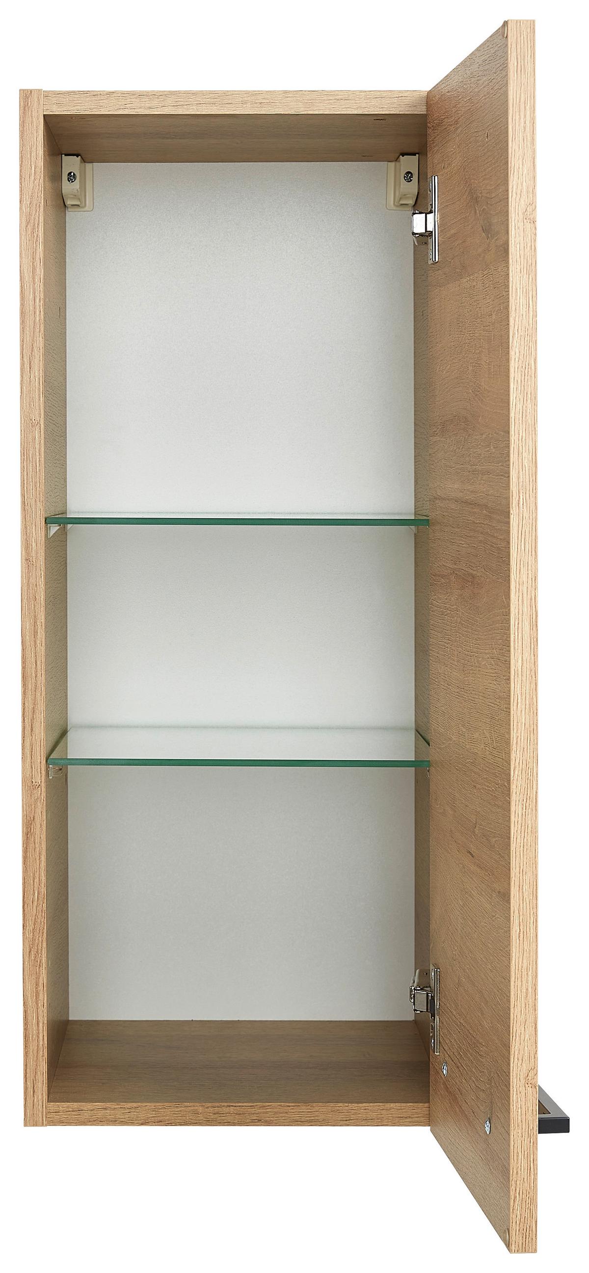 ZÁVĚSNÁ SKŘÍŇKA BAVELLI -EXKLUSIV- - černá/barvy dubu, Moderní, kov/kompozitní dřevo (30/70/32,5cm) - Pelipal