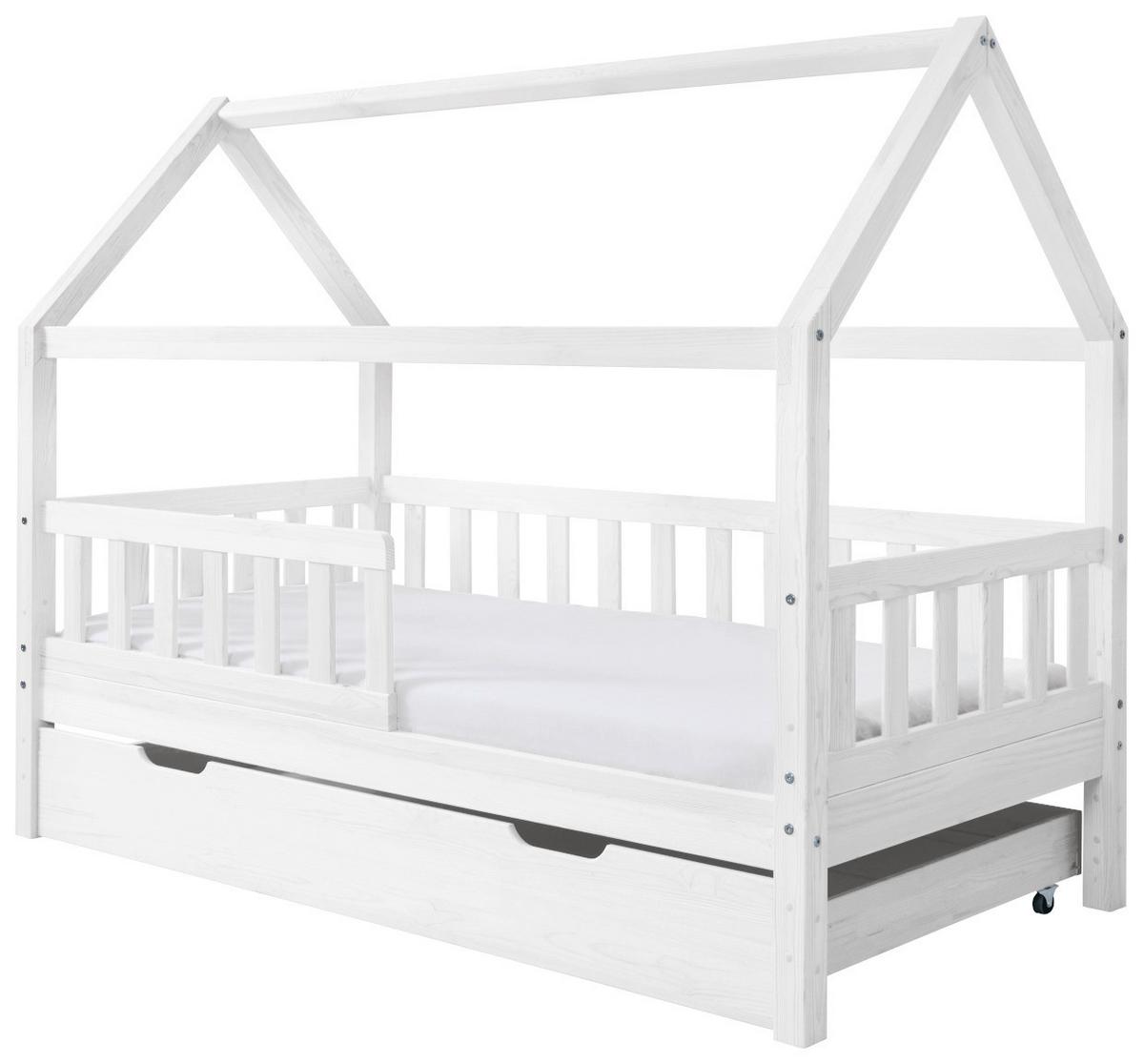 Hausbett Kay - Weiß/Naturfarben, MODERN, Holz/Textil (80/160cm) - MID.YOU
