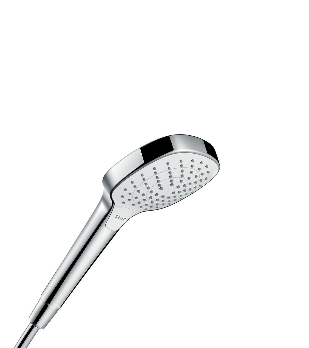 Handbrause Hg Croma Select Chrom 3-Fach Verstellbar - Chromfarben/Weiß, Basics, Kunststoff (1,08/2,10/1,85cm) - Hansgrohe