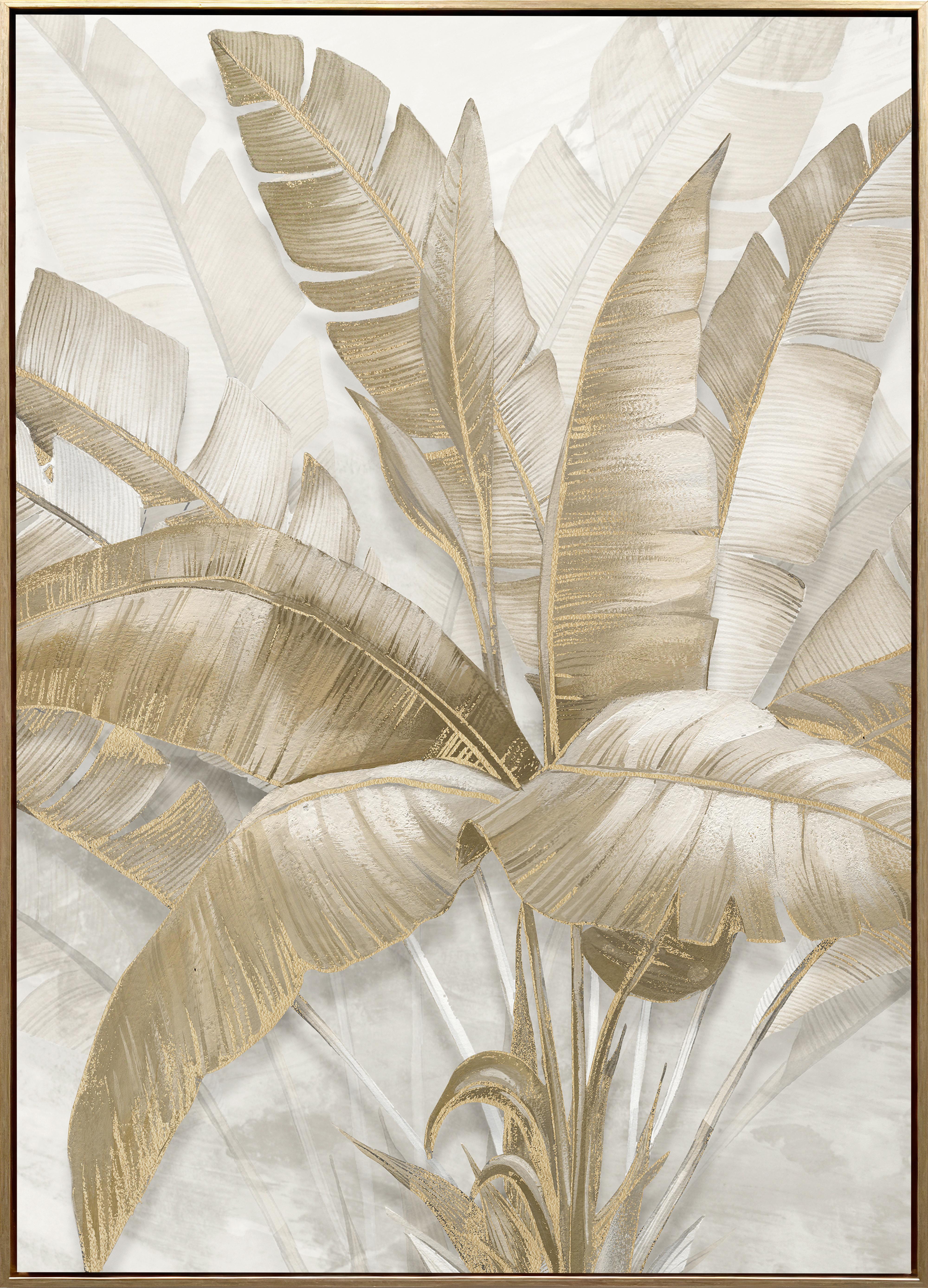 Obraz na plátně Denise, 100/140cm - barvy zlata, Moderní, dřevo/textil (100/140cm) - Premium Living