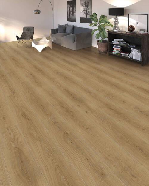 Designboden Eichefarben Lhd. Stärke 8mm - Eichefarben, Basics, Holzwerkstoff (23.5/128.2cm) - Living by HARO