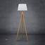Stojací Lampa Larissa - bílá/přírodní barvy, Moderní, dřevo/textil (151cm) - Modern Living
