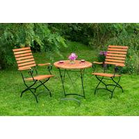 Gartensessel klappbar Schlossgarten Echtholz/Metall - Schwarz/Naturfarben, ROMANTIK / LANDHAUS, Holz/Metall (58/95/66cm) - Gardenson