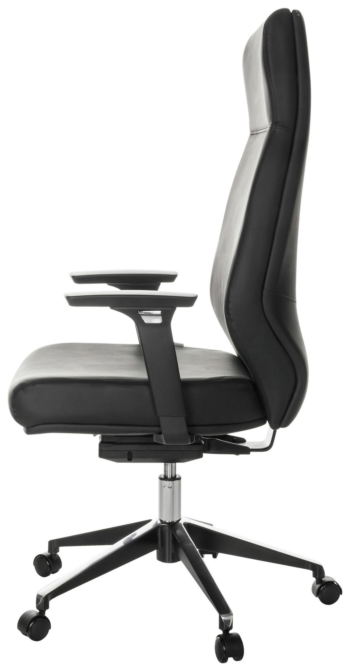 Chefsessel Vitoro Eco - Schwarz, Basics, Leder/Kunststoff (68/123-130/68cm) - MID.YOU