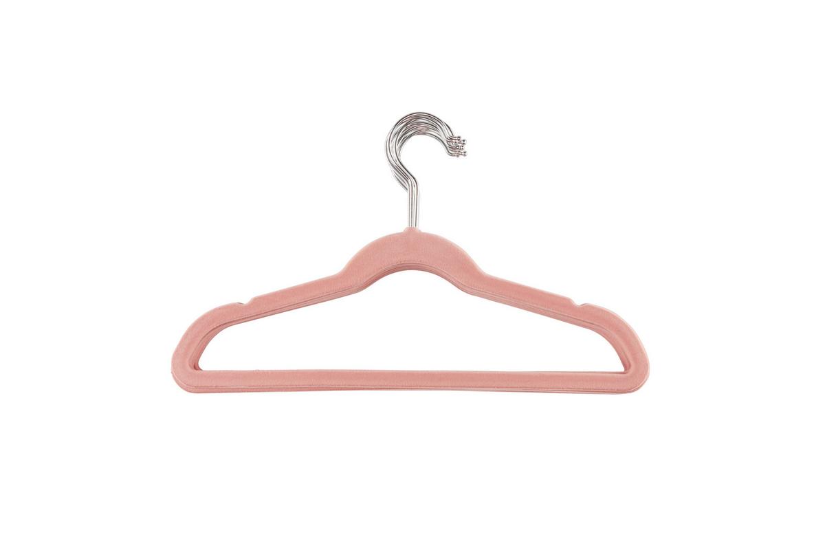 Kinderkleiderbügel Frieda, 10-Set, Samt - Blau/Rosa, KONVENTIONELL, Kunststoff/Metall (34,5/21/0,5cm) - Homezone