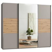 Schwebetürenschrank Indian A Sahara/Eiche Artisan,b:250cm - Eiche Artisan/Sahara, KONVENTIONELL, Glas/Holzwerkstoff (250/216/65cm)