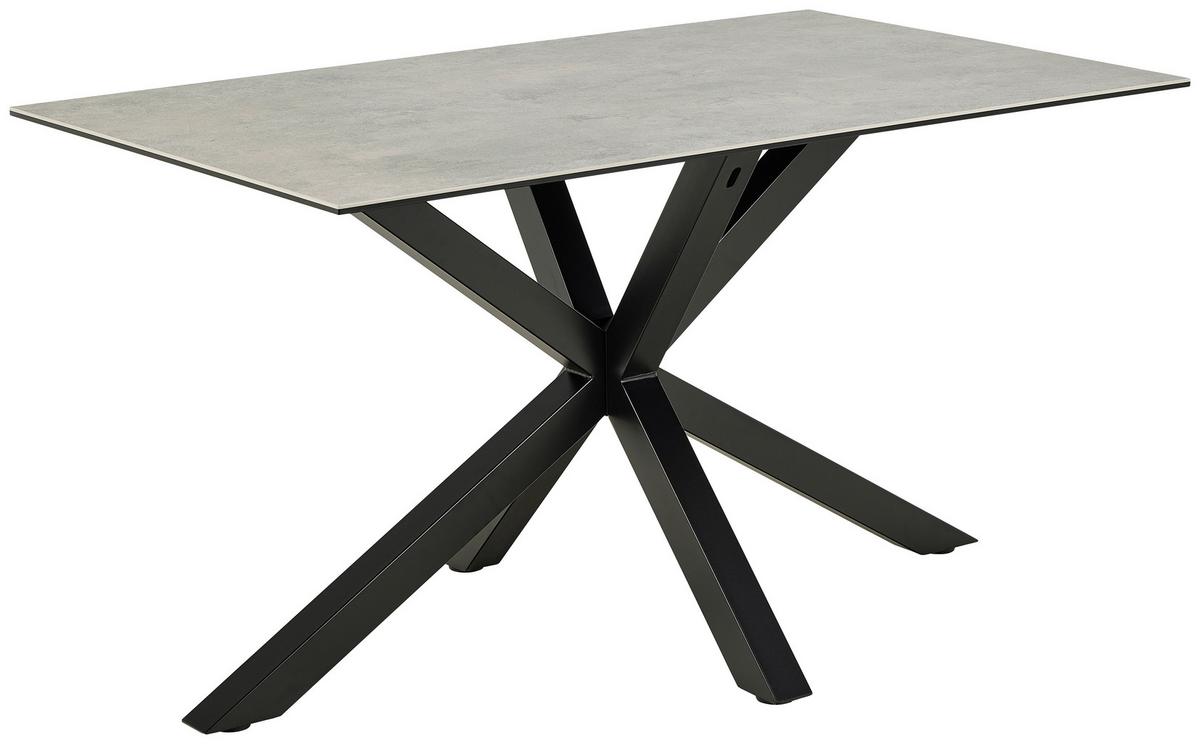Esstisch Heaven Grau B: 135 Cm - Schwarz/Grau, Trend, Keramik/Metall (135/76/80cm) - MID.YOU