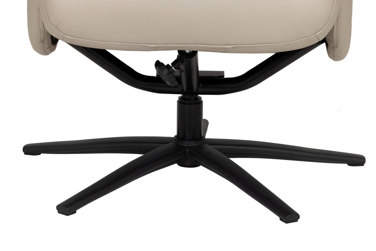 Relaxsesselset Repose Hellgrau B: 76 Cm - Hellgrau/Schwarz, Design, Leder/Textil (76/107/79cm) - Livetastic