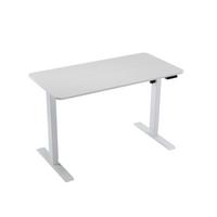 Schreibtisch höhenverstellbar B: 120 cm Emil, Weiß - Weiß, MODERN, Holzwerkstoff/Kunststoff (120/71-119/60cm)