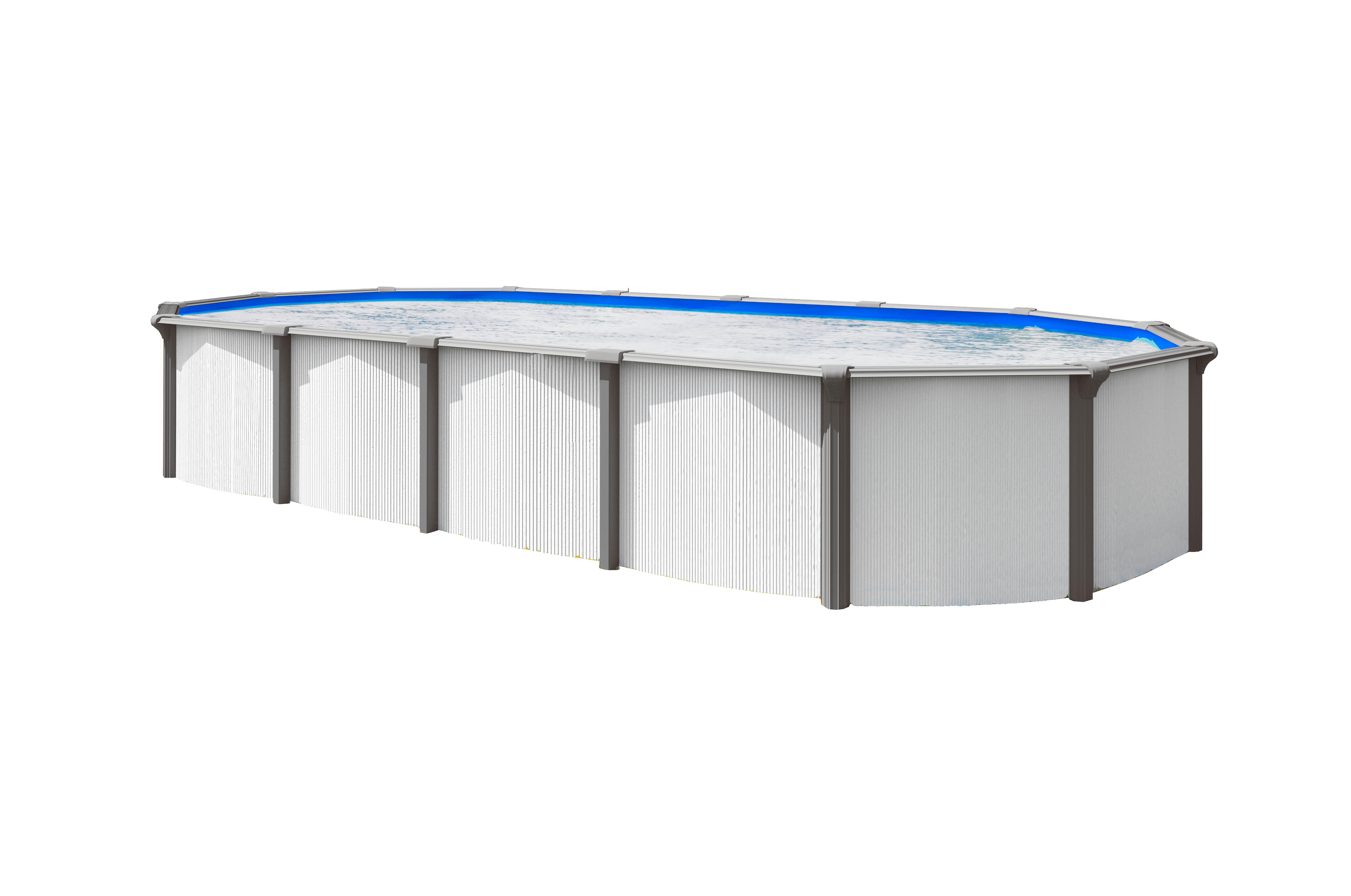 Pool-Set Stahlwandpool White-Design - Weiß/Grau, Basics (730/360/132cm)