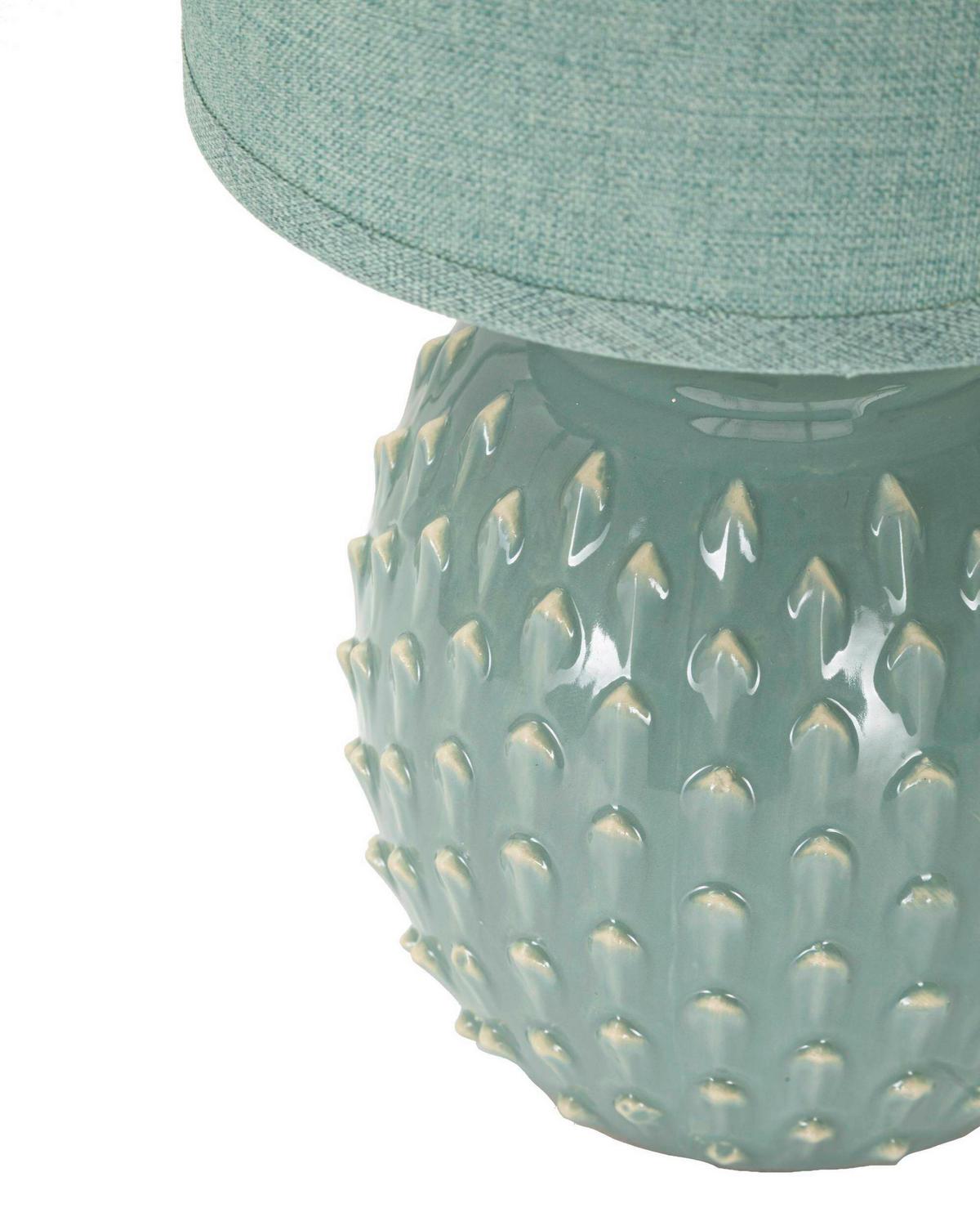 Tischleuchte Pontus Turquois Türkis B: 14 cm - Türkis, Basics, Keramik/Textil (14/27/14cm)
