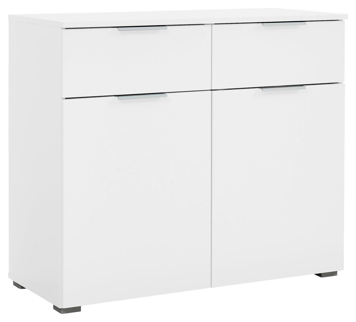 Kommode Alabama, Weiß B: 80 Cm - Alufarben/Weiß, MODERN, Holzwerkstoff (80/81/42cm) - Rauch Möbel