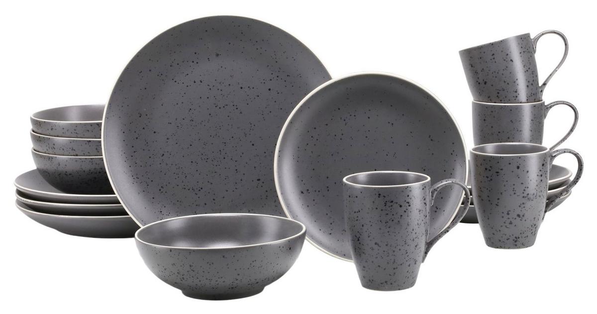 Kombinovaná souprava 16- dílna - antracitová, Konvenční, keramika - Creatable