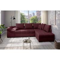 Eckschlafsofa Alvito Bordeaux S: 298x202 Cm - Bordeaux/Schwarz, MODERN, Textil (298/202cm) - MID.YOU
