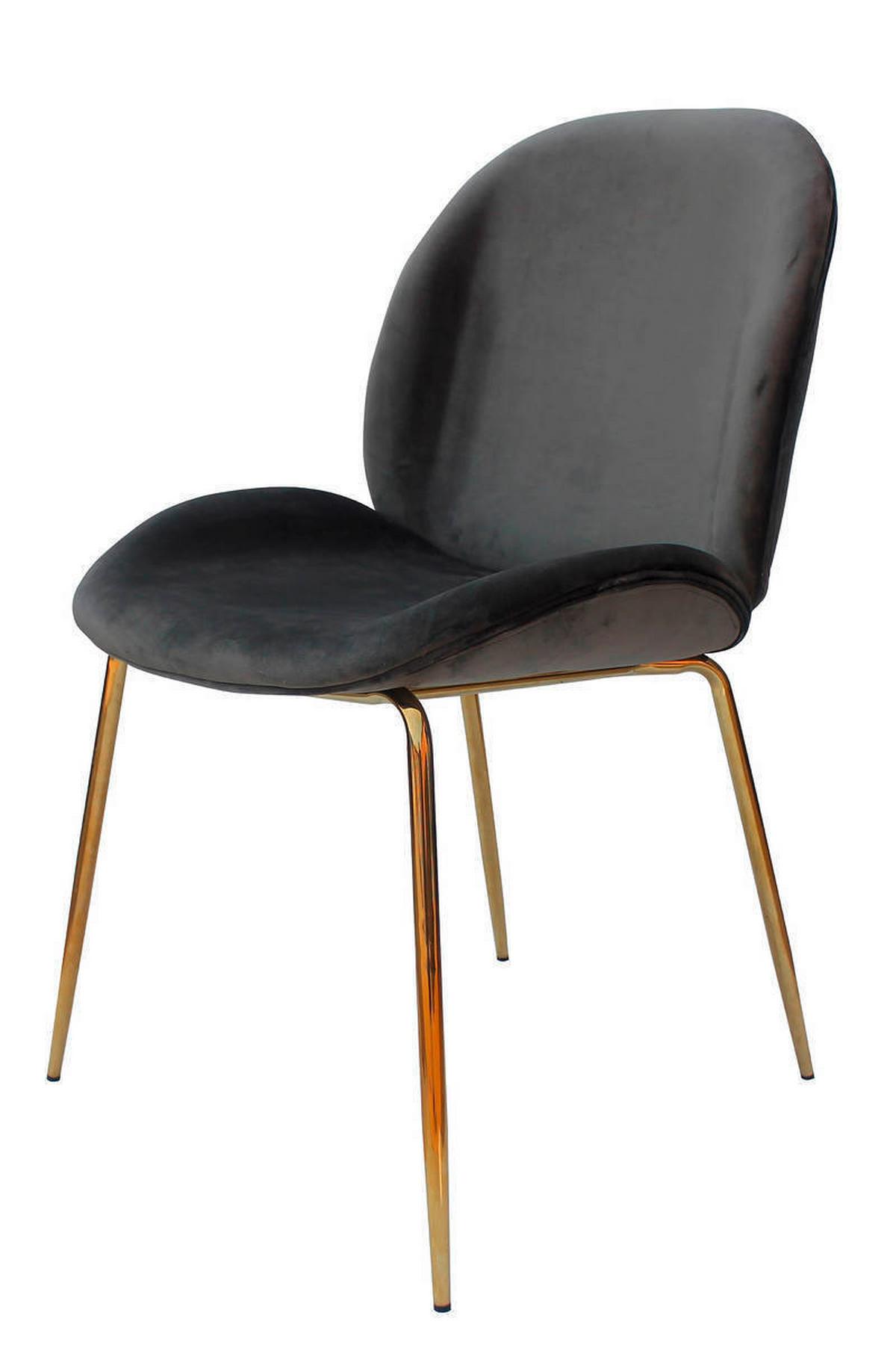 Sada stoličiek sivá - sivá/mosadzná, Modern, kov/plast (47/90/59cm) - Kayoom