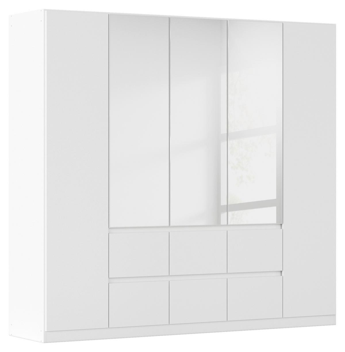 Drehtürenschrank Mainz Weiß B: 226 cm - Silberfarben/Weiß, Basics, Holzwerkstoff (226/210/54cm) - Rauch Möbel