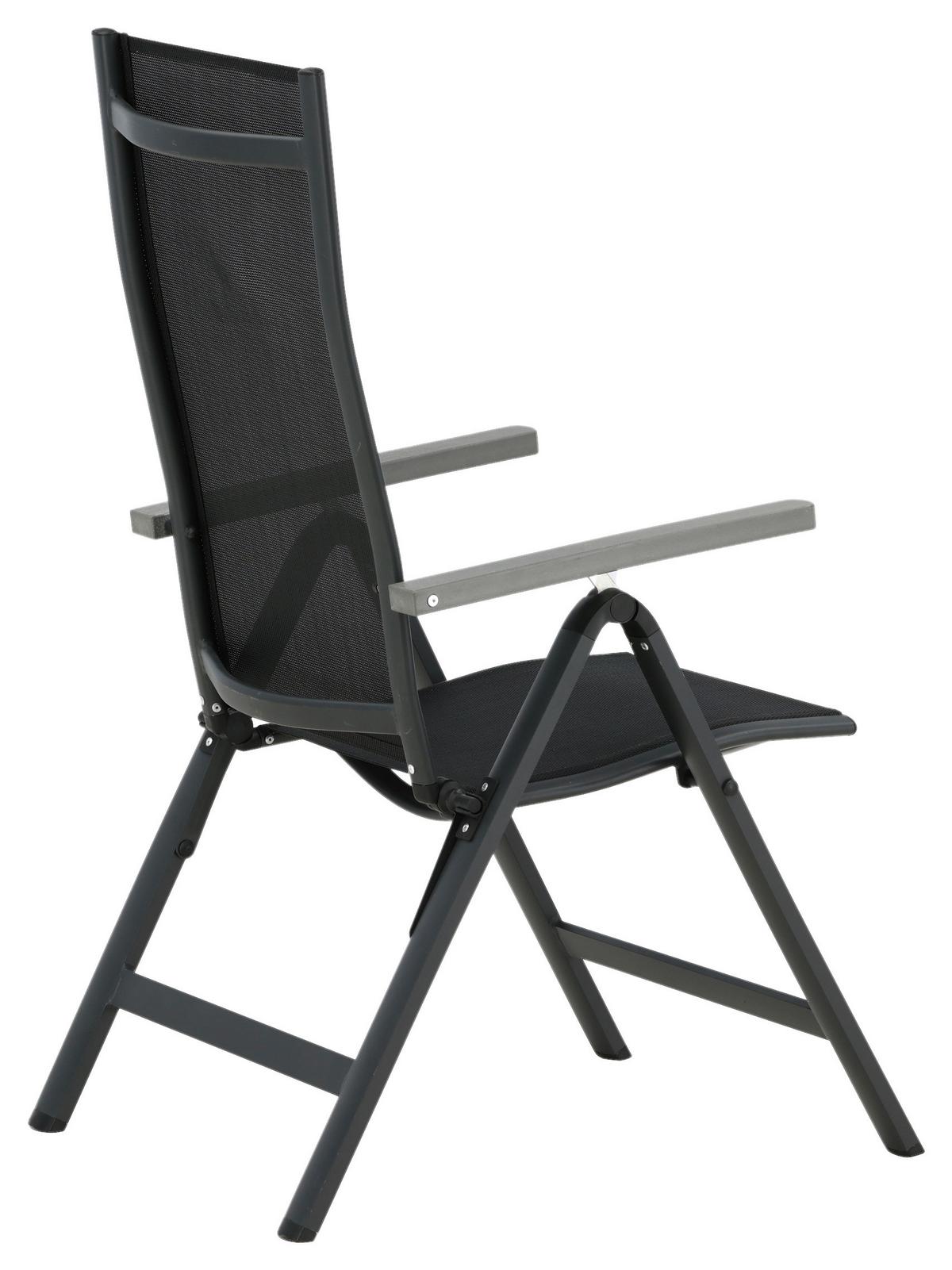 Gartensessel-Set Albany Aluminium - Schwarz, KONVENTIONELL, Metall (59/109,5/67cm) - Gardenson