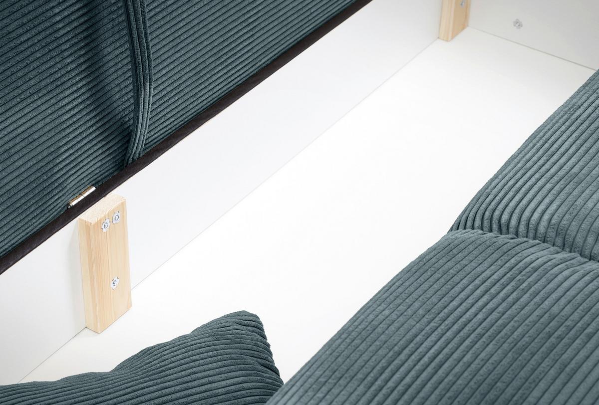 Bigsofa Pera, Petrol B: 242 cm - Chromfarben/Petrol, MODERN, Textil (242/71/90/131cm) - Livetastic