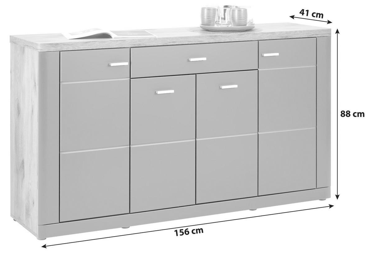 ŠIROKÁ KOMODA GAME - Moderní, kompozitní dřevo (156/88/41cm)