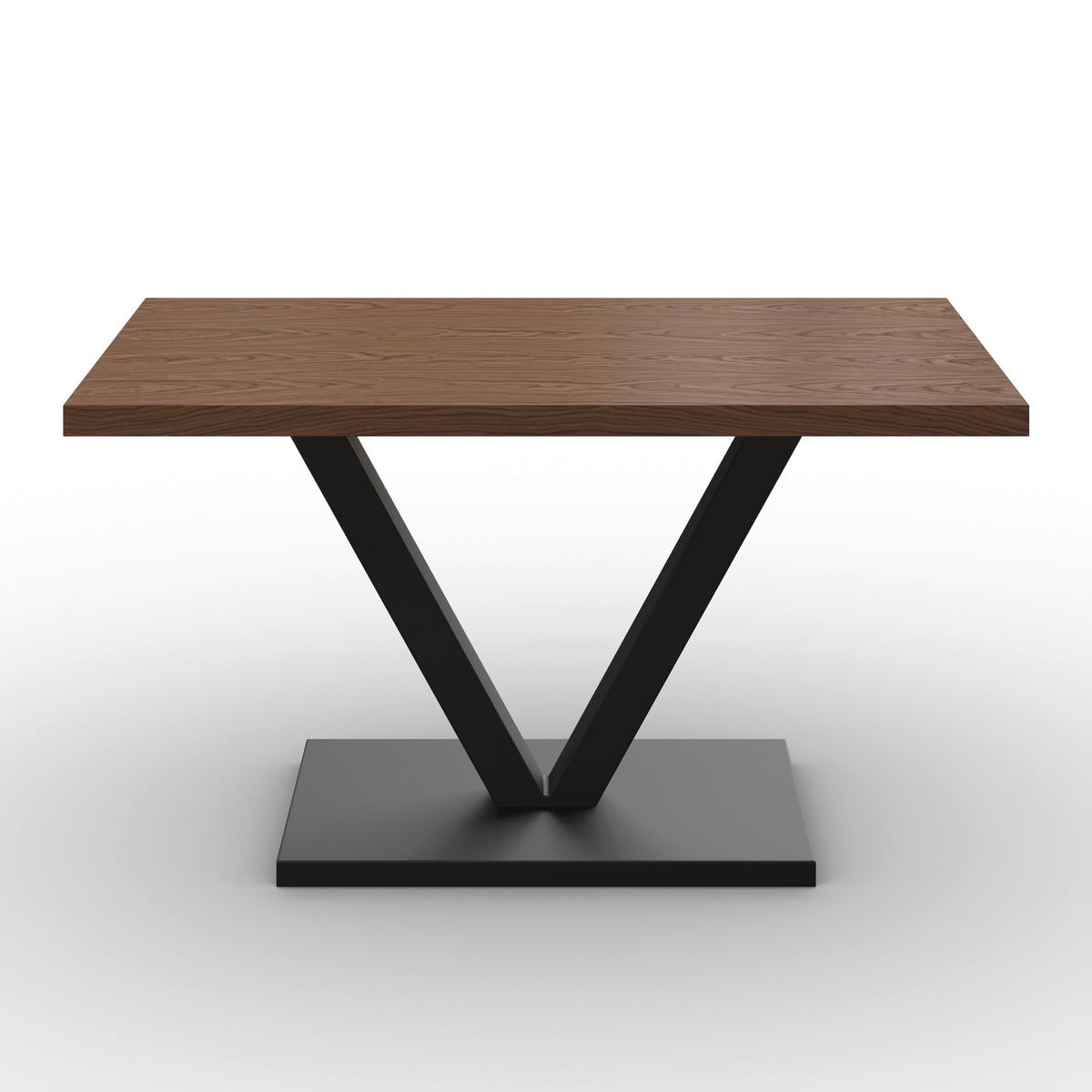 Jedálenský stôl Loca, 140 - čierna/farba vlašského orecha, Modern, kov/drevo (140/76/80cm) - Bessagi Home