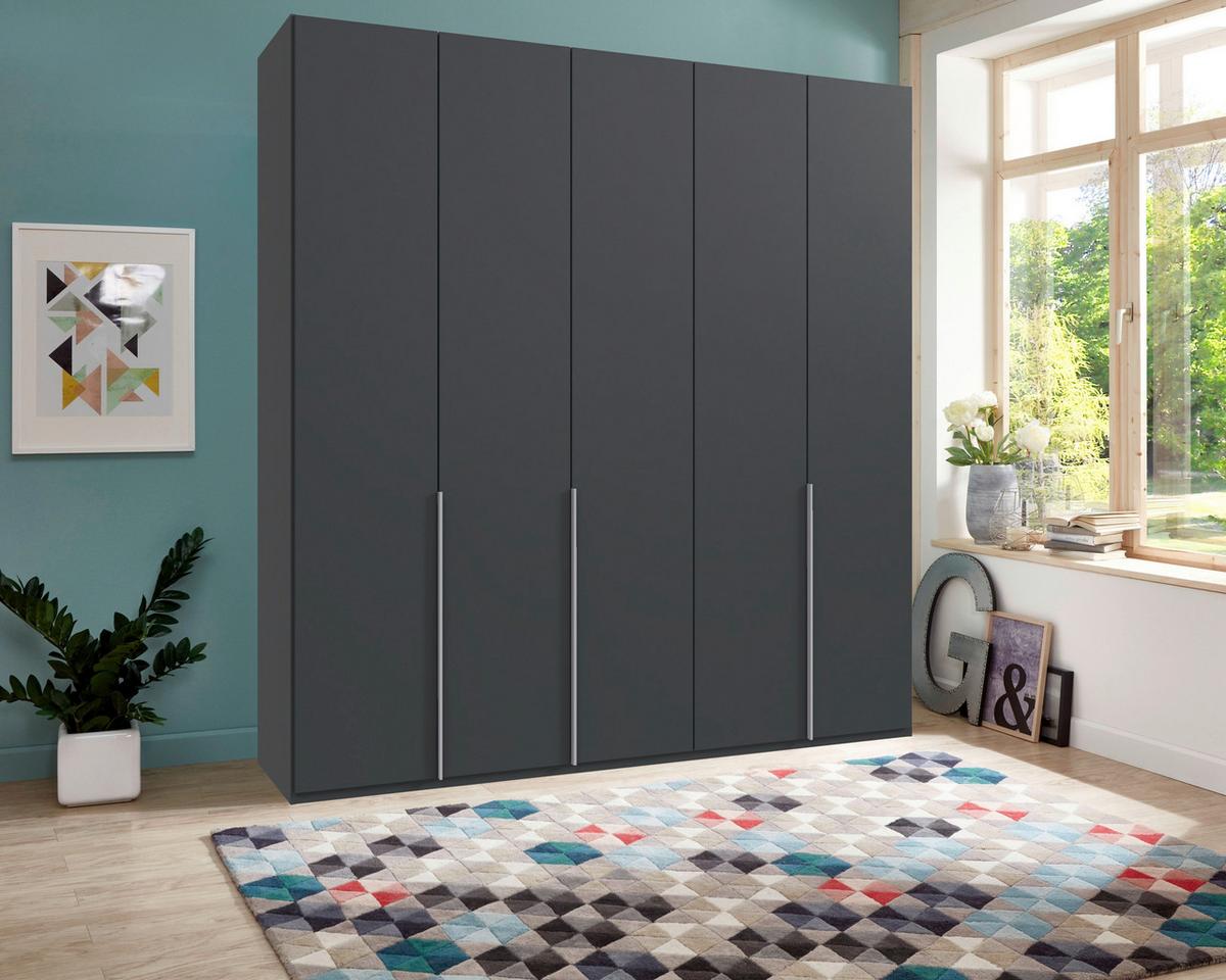 Drehtürenschrank New York Graphitfarben B:225cm - Graphitfarben, MODERN, Holzwerkstoff (225/236/58cm) - MID.YOU