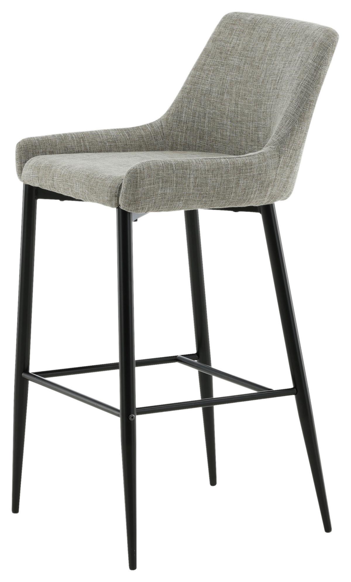 Barhocker-set Plaza Schwarz/beige B: 48 Cm - Beige/Schwarz, Design, Textil/Metall (48/105/57cm) - Livetastic