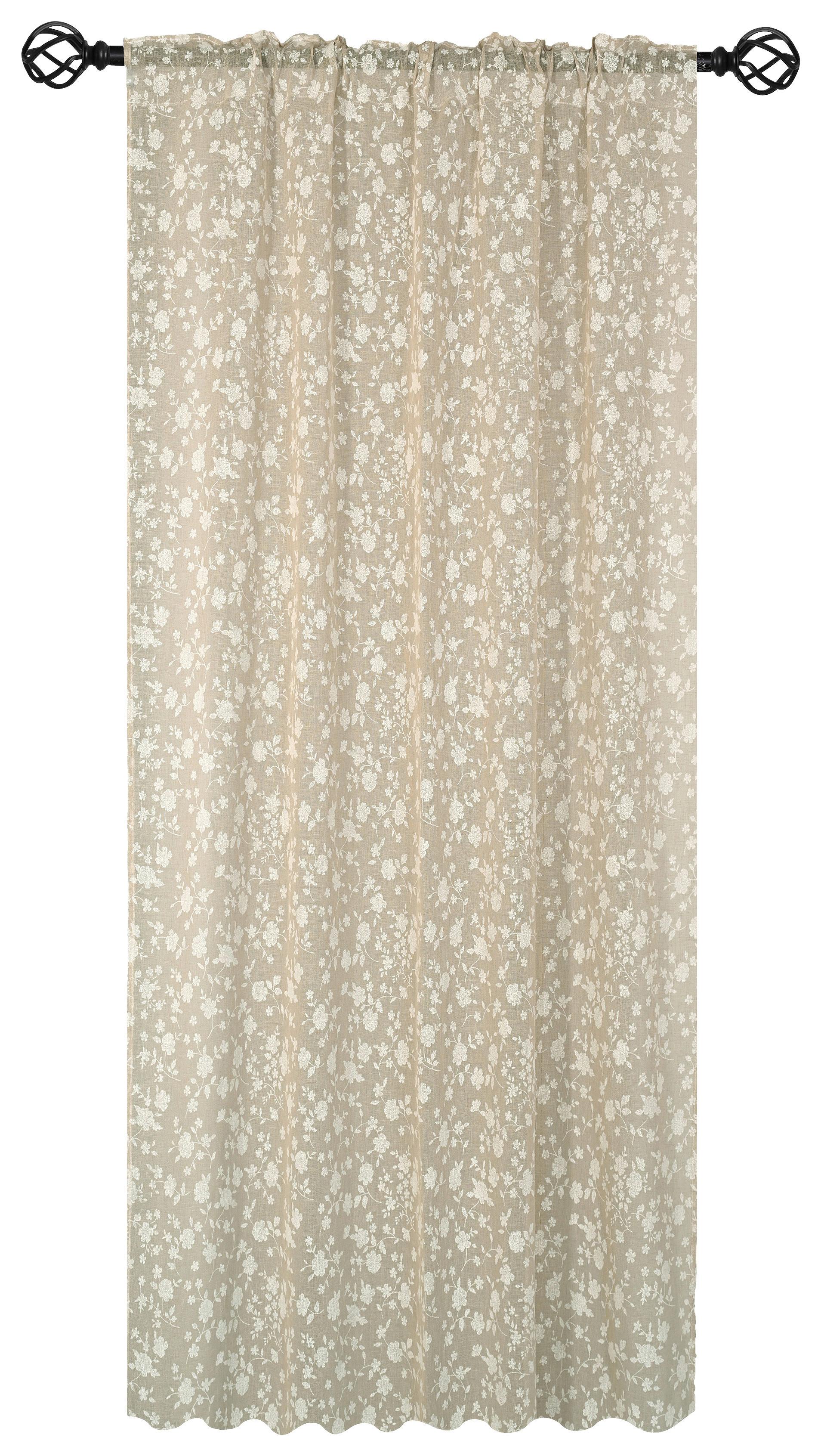 Fertigvorhang Irina - Beige, ROMANTIK / LANDHAUS, Textil (140/245cm) - James Wood