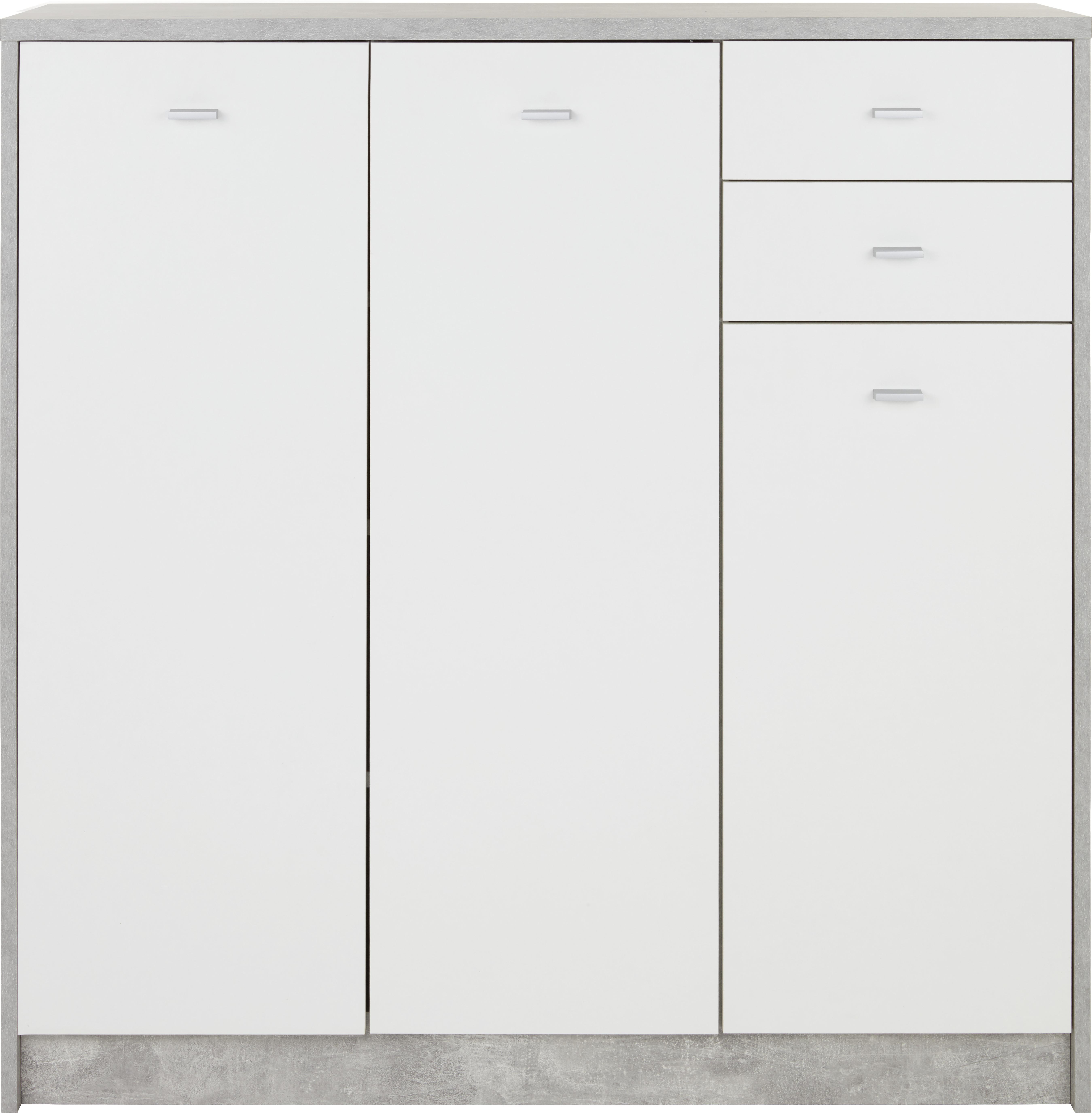 Komoda 4-You New Yuk09 - čierna/sivá, Moderný, kompozitné drevo/plast (109,1/111,4/34,6cm)