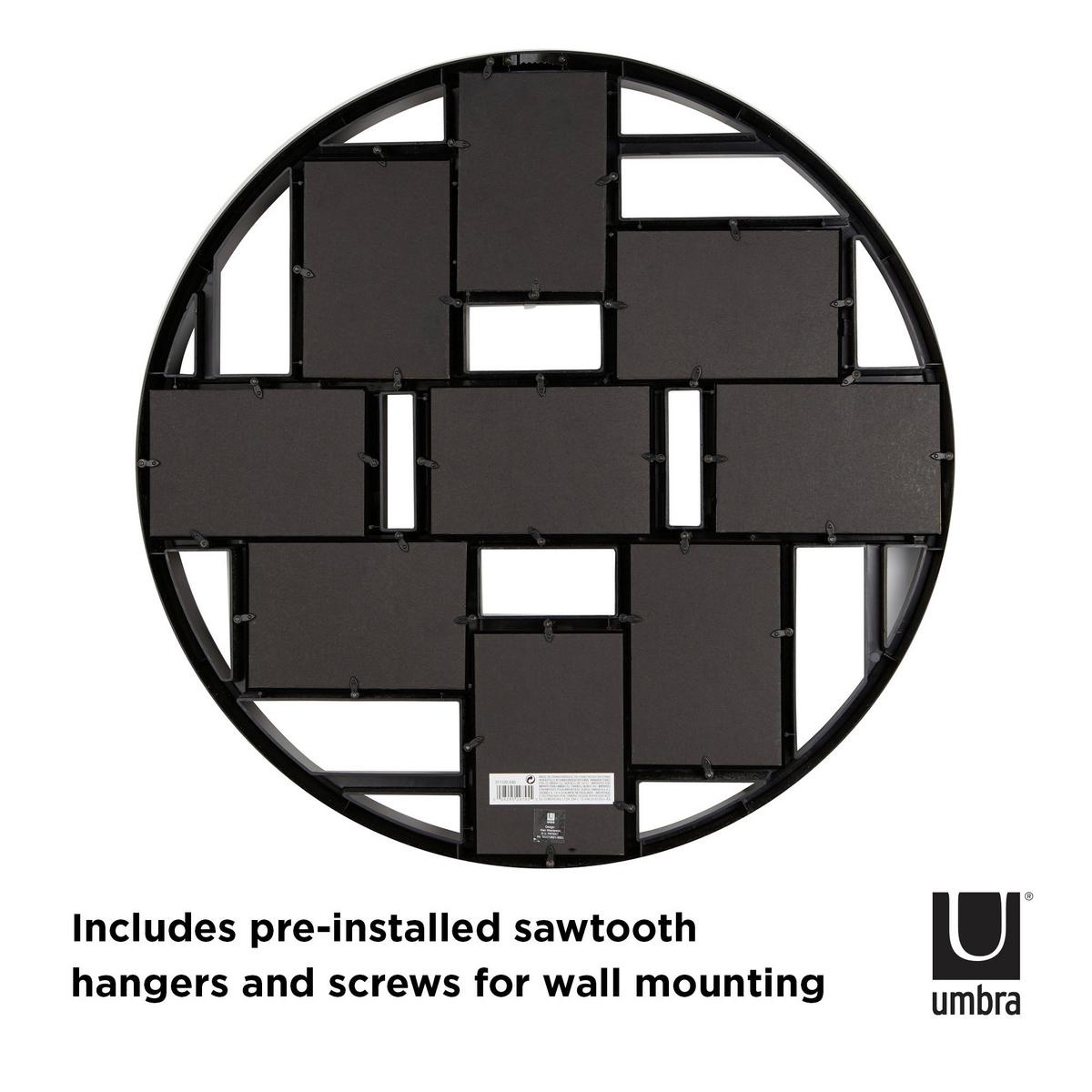 Collagen-Bilderrahmen Schwarz B: 55,6 cm - Schwarz, Design, Kunststoff (55,6/4,6/55,6cm) - Umbra