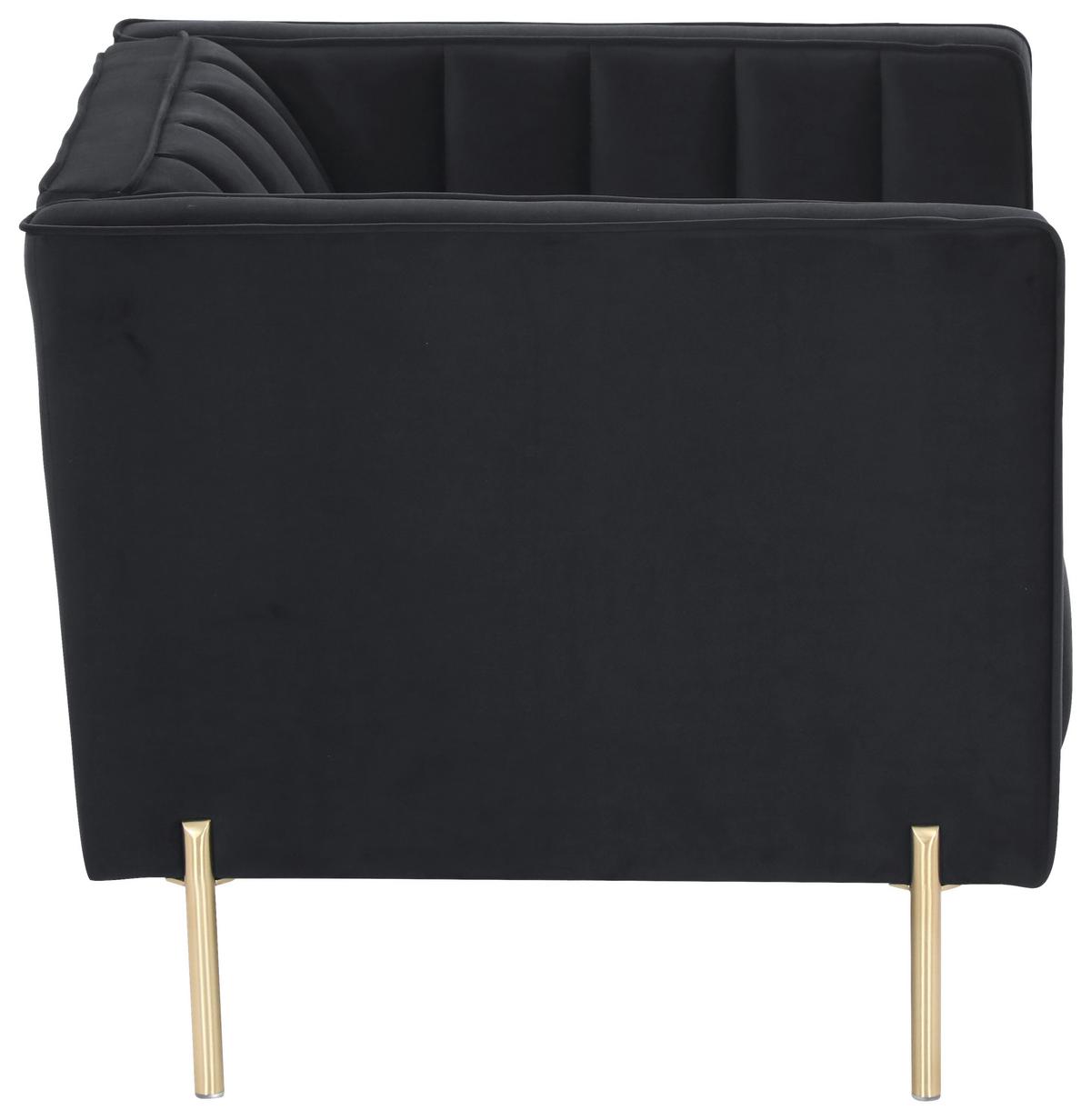 Sessel Sono - Goldfarben/Schwarz, Design, Textil (101/75/85cm) - Livetastic