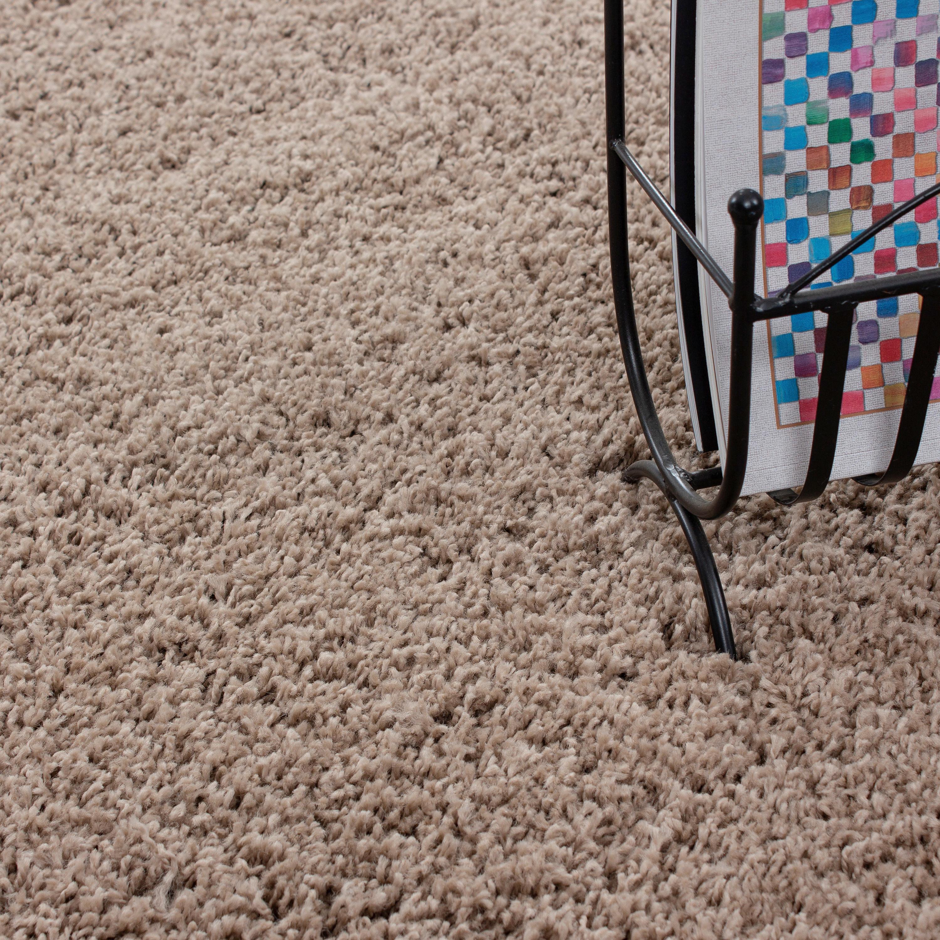 Hochflor Teppich Braun/Beige Life Rund Ø 120 cm - Beige/Braun, Trend, Textil (120cm) - Novel