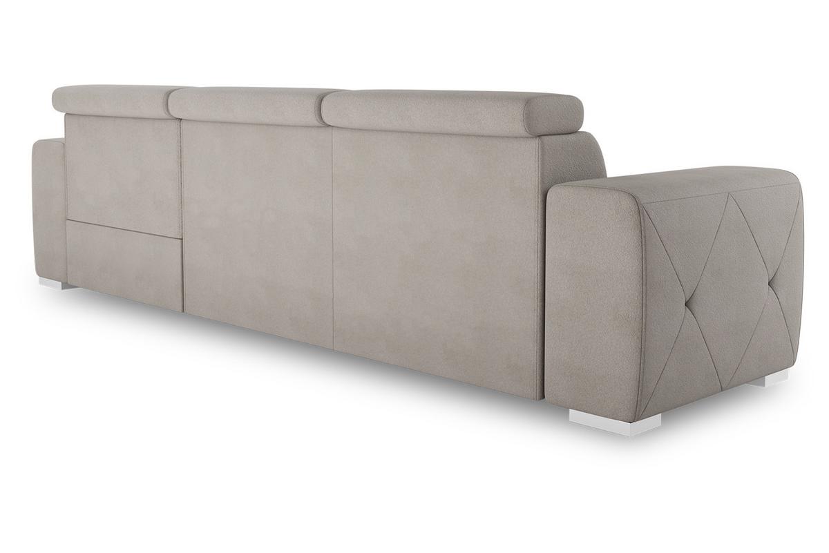 Ecksofa mit Schlaffunktion Madison Cremefarben 296x195 cm - Silberfarben/Creme, Design, Textil (296/195cm) - MID.YOU
