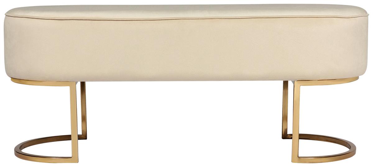 Sitzbank Creme/Goldfarben Athea 40x42x105 cm - Goldfarben/Creme, Design, Textil (40/42/105cm) - Kayoom