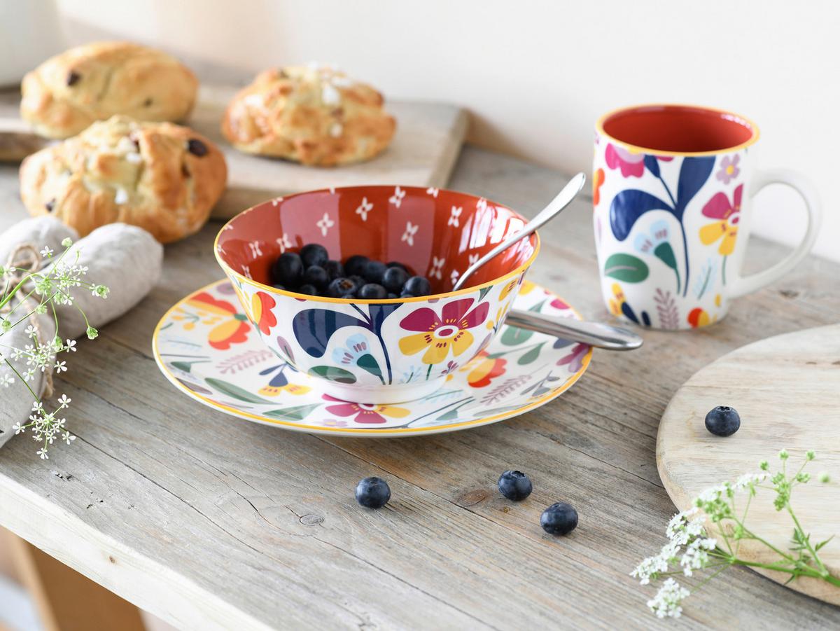 Speisetellerset 12-Tlg. Folklore, Multicolor - Multicolor, Design, Keramik - Creatable