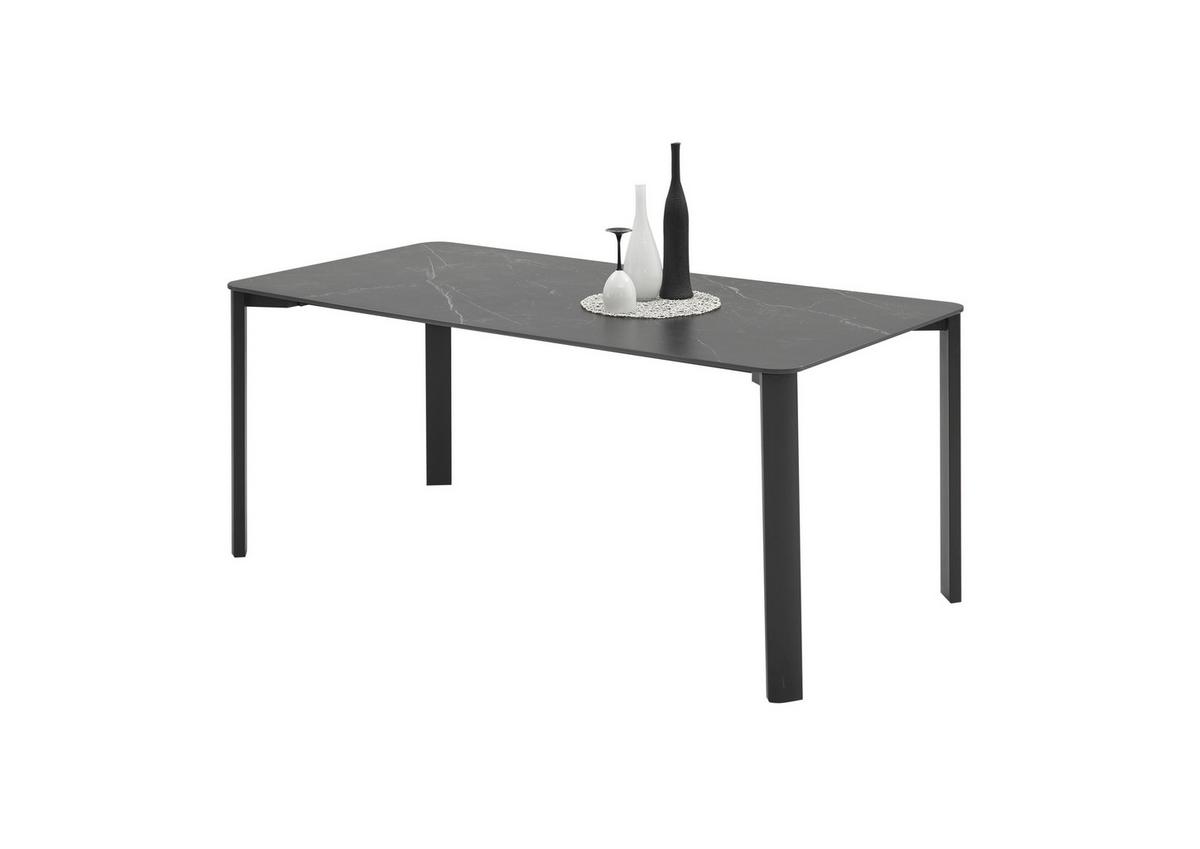 Esstisch Lenni - Schwarz, MODERN, Keramik/Metall (180/76/90cm) - MID.YOU