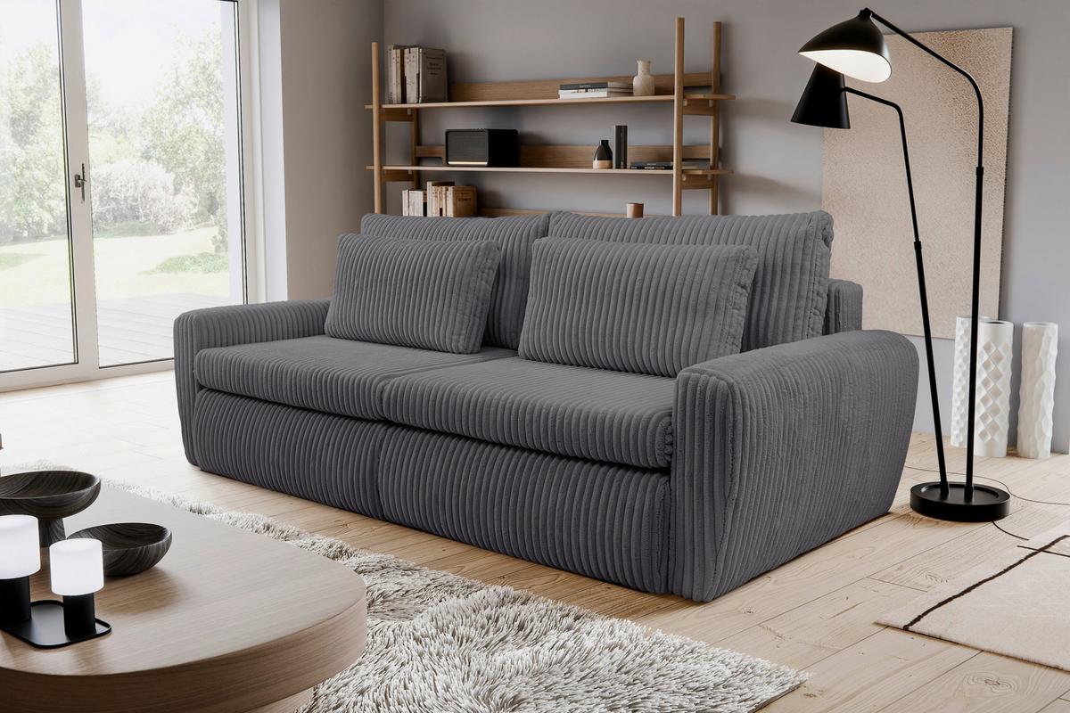 Canapea Extensibila Mevi Anthrazit B: 240 Cm - Anthrazit, MODERN (240/72-90/120cm) - Premium Living