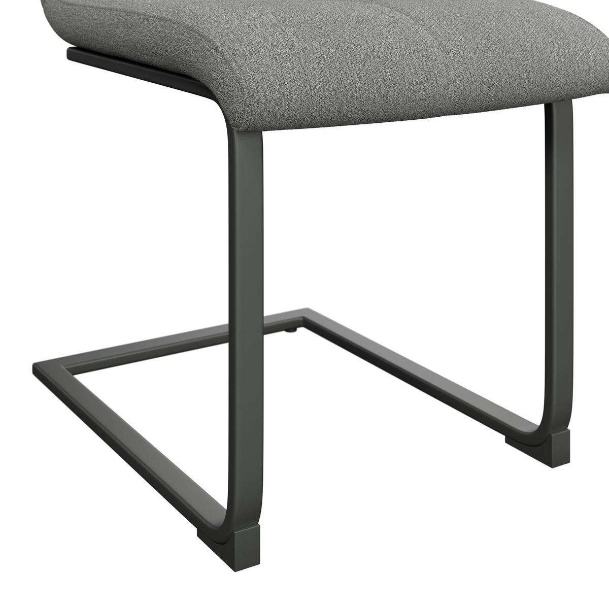 Schwingstuhl Tristan Webstoff grau, B: 41cm - Schwarz/Grau, MODERN, Holz/Textil (41/102/58cm) - James Wood