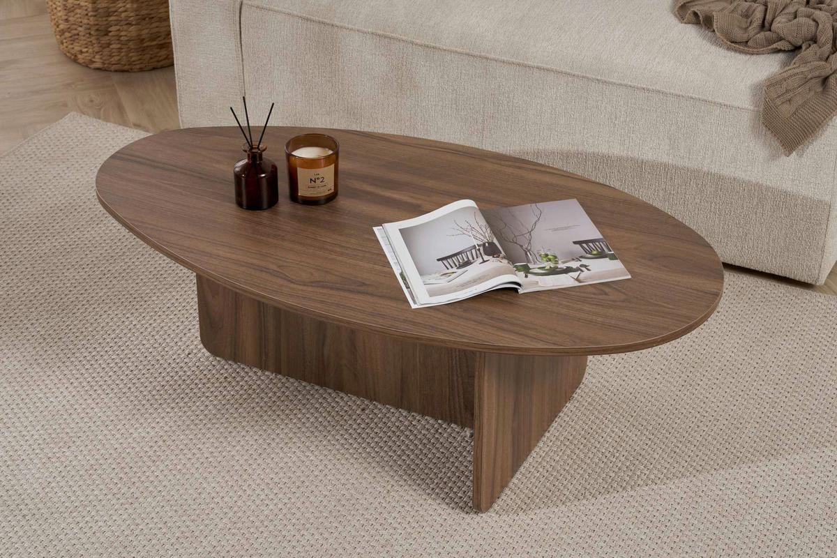 Couchtisch Orba Creme/Walnussfarben L: 120cm - Walnussfarben/Creme, Design, Holzwerkstoff (120/40/65cm) - MID.YOU
