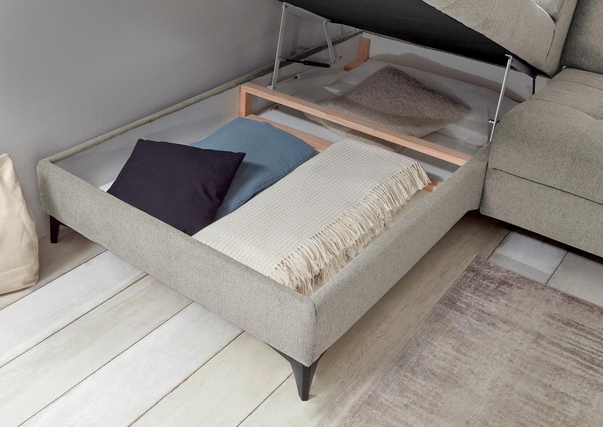 Ecksofa Rockdale Grau S: 200x282 cm - Schwarz/Grau, KONVENTIONELL, Textil (200/282cm) - MID.YOU