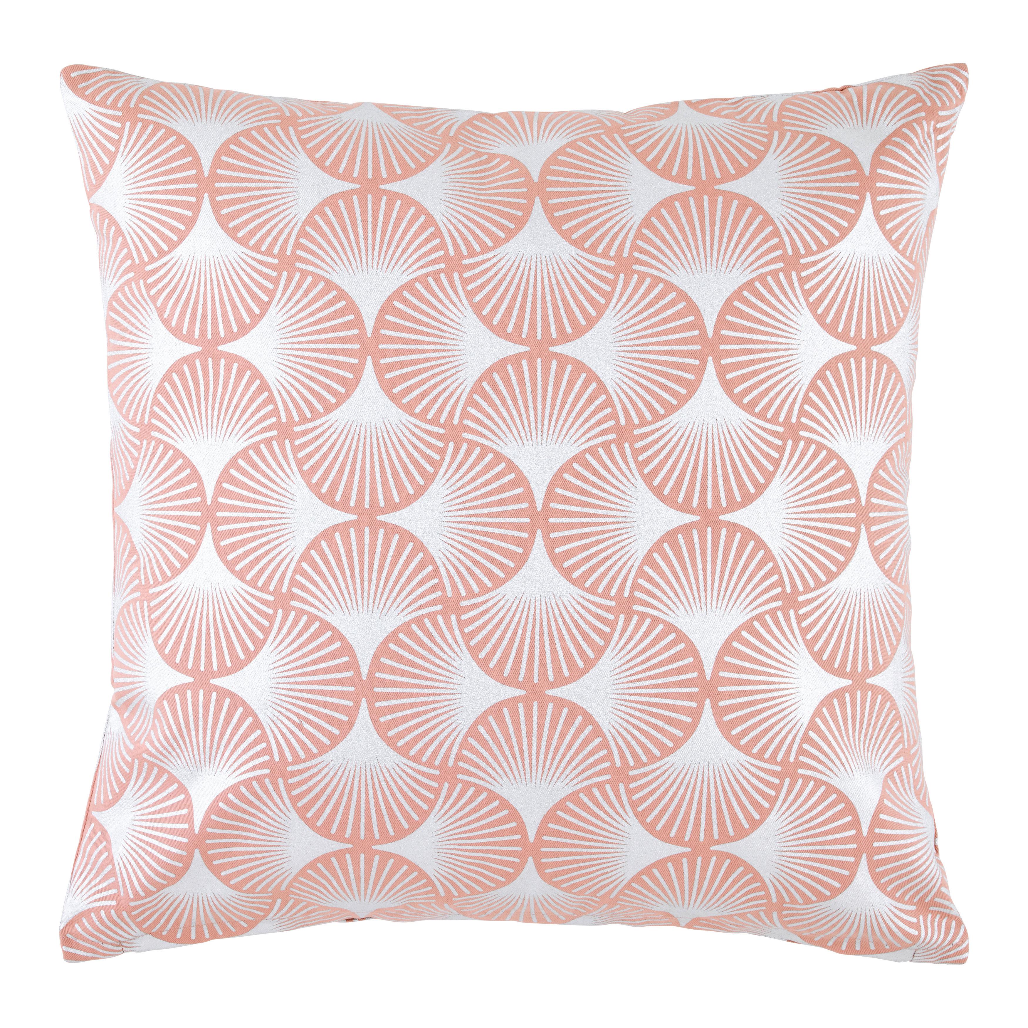DEKORAČNÝ VANKÚŠ SHINY GINGKO -EXT- - strieborná/staroružová, Romantik / Landhaus, textil (45/45cm) - Mömax