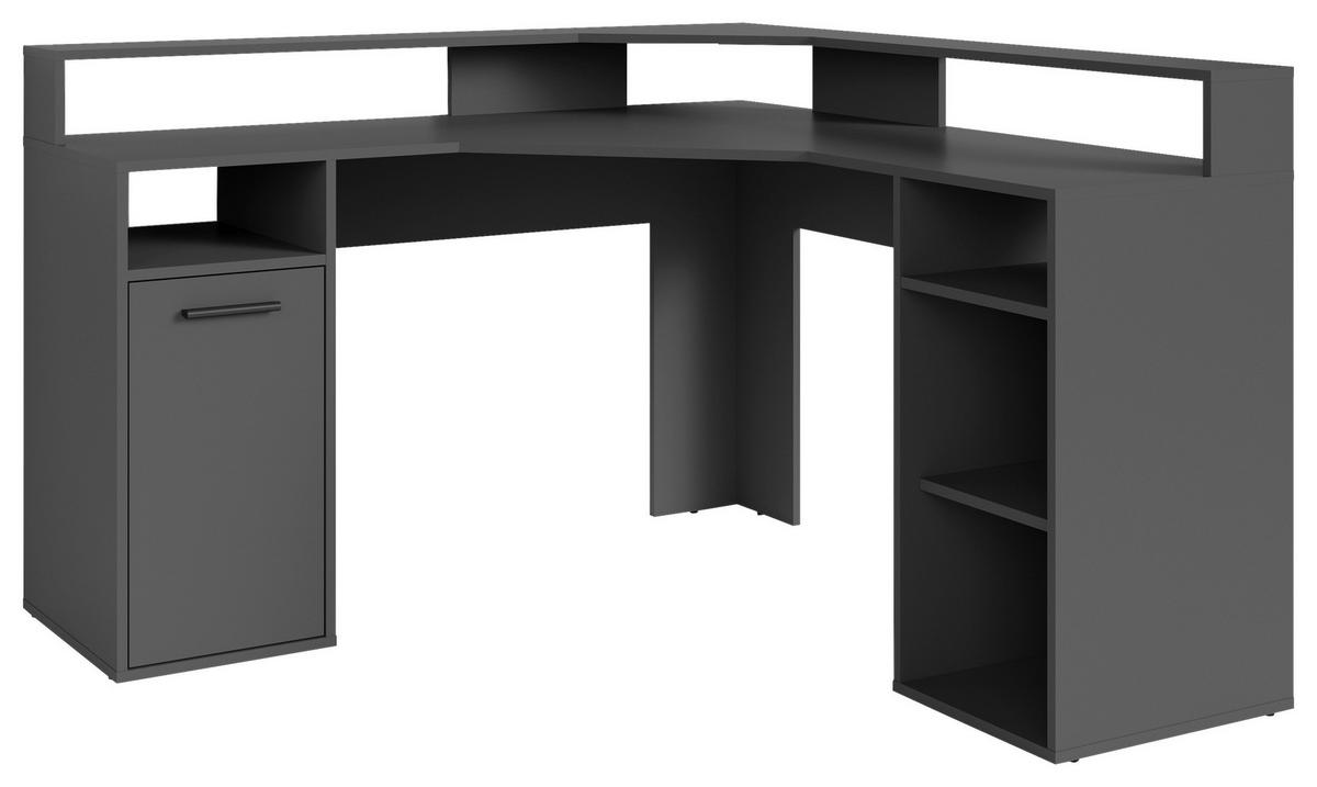 Eckschreibtisch Mit Stauraum B 139 H 90,8 Cm Fox, Anthrazit - Anthrazit, MODERN, Holzwerkstoff (139/139/90,8cm) - MID.YOU